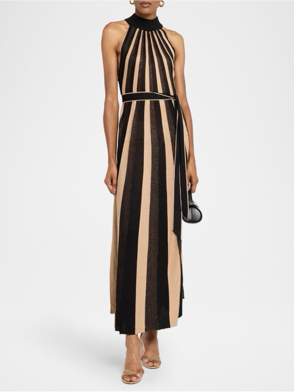 $975 Zimmermann Women's Beige Hypnotic Halter MIDI Dress Size 1 US 4-6